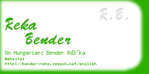 reka bender business card